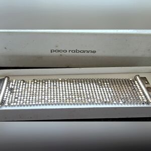 Vintage Paco Rabanne Silver Mesh Bracelet With Magnetic Clasp